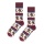 Skarpetki Happy Socks Crew Gingerbread Stripe (Lebkuchen) ciemnoczerwone/białe - 1 para