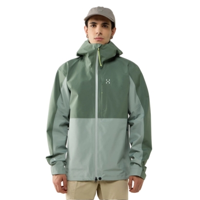 Haglöfs kurtka allweather Front Proof II (wodoodporna, wiatroszczelna, 3-warstwowa) zielona/oliwkowa męska