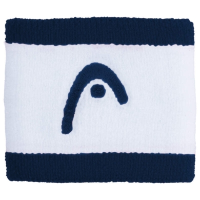 Opaska na nadgarstek Head z logo w paski granatowo/białe - 2 sztuki