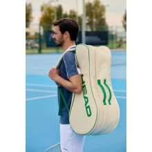 Torba tenisowa Head Racketbag Pro Arthur Ashe L (torba na rakiety, 2 główne komory) beżowo-zielona 9-szt.