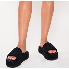 Hebe Athens Sandale Puffy Ibiza Flatform Slide czarny Damski