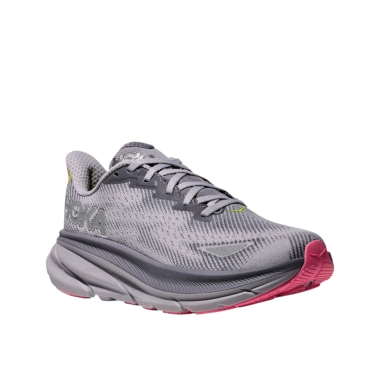 Hoka buty biegowe Clifton 9 GTX (wodoodporne, odblaskowe detale) szare damskie