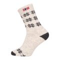 Skarpety wełniane HomeOfSocks Skandynawskie Grube Flaga Norwegii ecru/anthrazitowy - 1 para