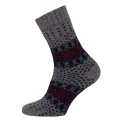 HomeOfSocks Skarpetki wełniane Hygge Kolorowe Jacquard ciemnoszare/czerwone - 1 para