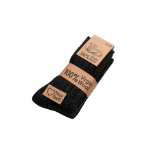 Skarpety wełniane HomeOfSocks 100% naturalne ciepłe antracytowe - 1 para