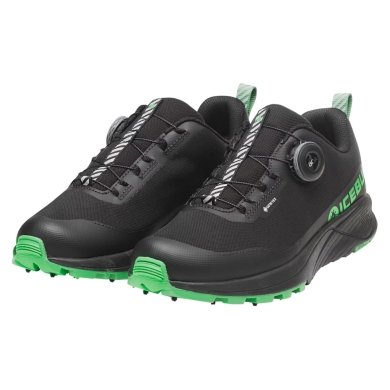 Buty do biegania w zimie Icebug NewRun BUGrip GTX (system BOA® Fit, wodoodporne, z kolcami) czarne/zielone damskie
