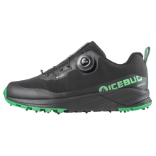 Buty do biegania w zimie Icebug NewRun BUGrip GTX (system BOA® Fit, wodoodporne, z kolcami) czarne/zielone damskie