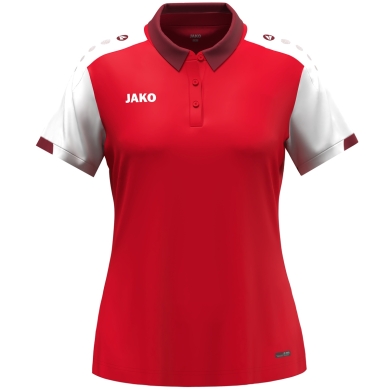 JAKO Sport-Polo Dynamic (100% rec. poliester) czerwono/biało/ciemnoczerwony damskie