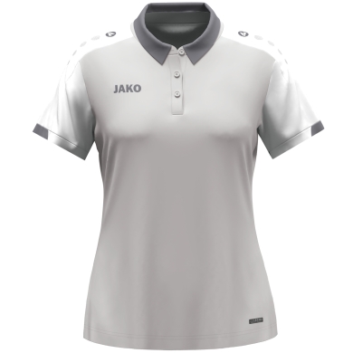 JAKO Sport-Polo Dynamic (100% rec. poliester) jasnoszary/biały/szary damskie