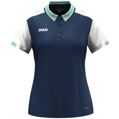 JAKO Sport-Polo Dynamic (100% rec. poliester) granatowy/biały/mintowy damskie