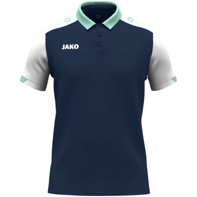 JAKO Sport-Polo Dynamic (poliestr mini-piquet) granatowy/biały/mintowy męski