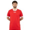 JAKO Sportowa koszulka Retro (dekolt w serek, oddychająca) krótki rękaw czerwono-biała męska