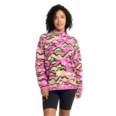 Fleecepullover Jack Wolfskin Paw Era 100 Print Half-Zip różowy/beżowy damski