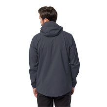 Jack Wolfskin Kurtka turystyczna-/deszczowa Elsberg 2.5L (bardzo oddychająca, wodoodporna, wiatroszczelna) czarny hebanowy Mężczyźni