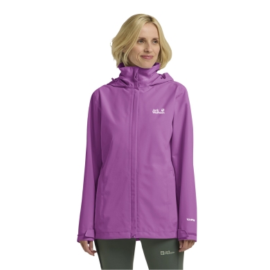 Kurtka przeciwdeszczowa Jack Wolfskin Trailtime 2-warstwowa (wodoodporna, oddychająca) fioletowa damska