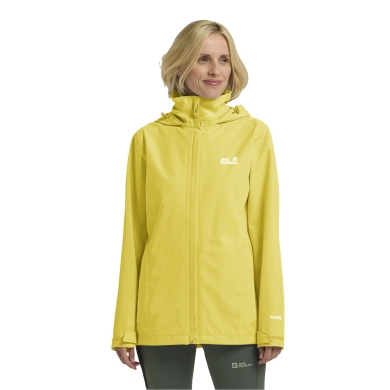 Kurtka przeciwdeszczowa Jack Wolfskin Trailtime 2-warstwowa (wodoodporna, oddychająca) żółta damska