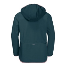 Kurtka softshell Jack Wolfskin Fourwinds (odporna na wiatr i wodę) ciemnoniebieska/różowa dla dzieci/młodzieży
