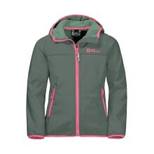 Kurtka softshell Jack Wolfskin Fourwinds (odporna na wiatr i wodę) zielona dla dzieci/młodzieży (164-176)