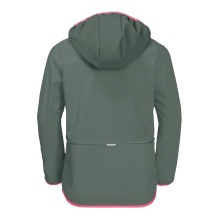 Kurtka softshell Jack Wolfskin Fourwinds (odporna na wiatr i wodę) zielona dla dzieci/młodzieży (164-176)