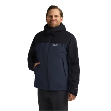 Jack Wolfskin przejściowa kurtka wędrówkowa Wild Places 3w1 (wodoodporna, wiatroszczelna) granatowa męska