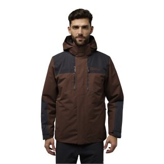 Kurtka zimowa Jack Wolfskin Jasper 3w1 2025 (wodoodporna, wiatroszczelna, oddychająca, ciepła) brązowo/czarna męska