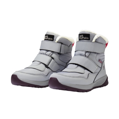 Buty zimowe Jack Wolfskin Polar Bear-G Texapore Mid VC (wodoodporne, oddychające) szare dla dziewczynek.