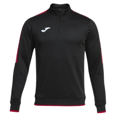 Joma Pullover Olimpiada Sweatshirt (Half-Zip, 100% Poliester) czarny/czerwony męski