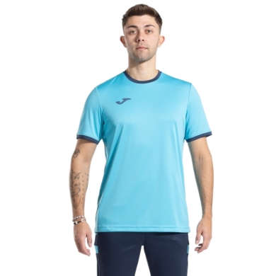 Joma Sport-Tshirt Combi Premium (100% poliester, oddychający) turkusowo-niebieski mężczyźni