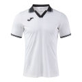 Joma Polo tenisowe Galaxy (100% rec. poliester, lekki, oddychający) biały/czarny męski