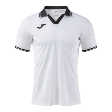 Joma Polo tenisowe Galaxy (100% rec. poliester, lekki, oddychający) biały/czarny męski