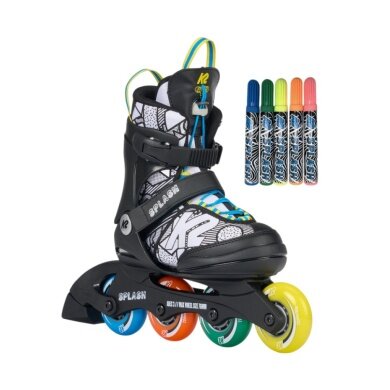 K2 Rolki Inline Splash Multi (Kółka: 70/72mm/80A, Łożyska: ABEC: 3) szare/wielokolorowe dziecięce