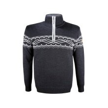 Kama Sweter Pullover 4060 Half Zip (wełna merino, ciepły) grafitowy szary mężczyźni