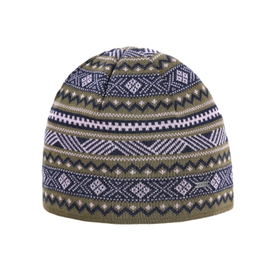 Czapka Kama Strickmütze (Beanie) A174 Merino - damska ciemnozielona/czarna/biała - 1 sztuka