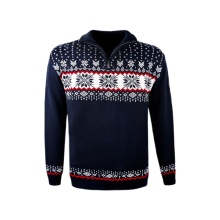 Kama Sweter Pullover 4054 Half Zip (ciepły, materiał dzianinowy) granatowy Mężczyźni