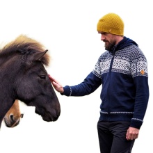 Kama Sweter Pullover 4064 Pełny Zamek (Mieszanka wełny merino) ciemnoniebieski Mężczyźni