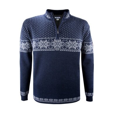 Kama Sweter Pullover 3053 Half Zip (ciepły, wiatroszczelny) granatowy Mężczyźni