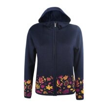 Kama bluza z kapturem 5049 Full Zip (mieszanka wełny merino, ciepła) granatowa damska