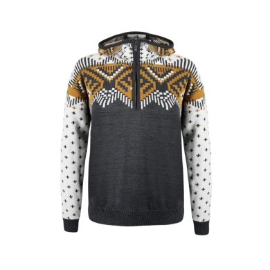 Kama bluza z kapturem 5057 Kamakadze Half Zip (mieszanka wełny merino) grafitowa szara damska