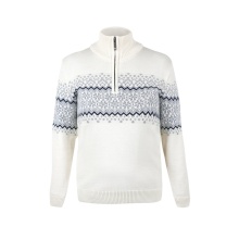 Kama Sweter Pullover 5058 Half Zip (Wełna merino) biały Damski