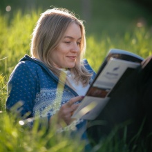 Kama bluza z kapturem 5066 Full Zip (mieszanka wełny merino) niebieska dżinsowa damska