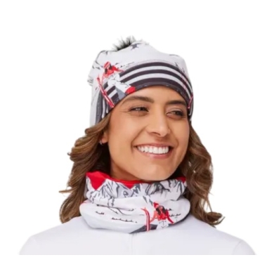 Czapka Krimson Klover (z pomponem) Apres Anyone Beanie - biało/czarna/czerwona dla kobiet - 1 sztuka