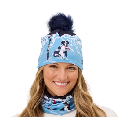 Czapka Krimson Klover (z pomponem) Bernie Beanie - granatowa/jasnoniebieska/biała dla kobiet - 1 sztuka