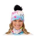 Czapka Krimson Klover (z pomponem) Graffiti Girls Beanie - biała/kolorowa dla kobiet - 1 sztuka