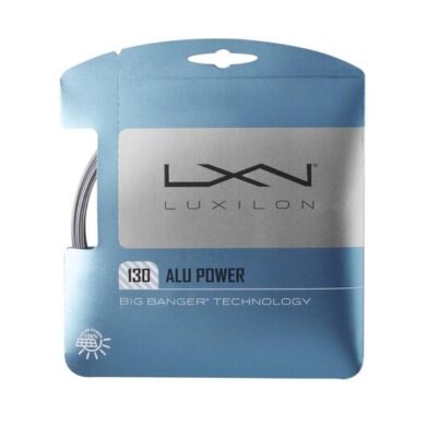 Luxilon struna tenisowa Alu Power 1.30 (trwałość + moc) srebrna 12m zestaw