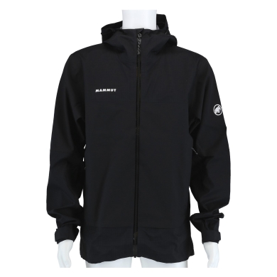 Kurtka trekkingowa Mammut Hardshell Ducan Guide HS z kapturem (lekka, wodoodporna, 3-warstwowy laminat) czarna męska