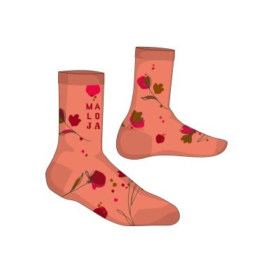 Maloja Tagessocke Crew KimballM Blume (Bawełniany mix) pomarańczowy/kwiatowy Damskie - 1 para