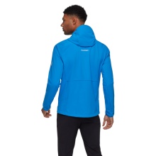 Kurtka trekkingowa Mammut Softshell Ultimate Comfort SO z kapturem (4-kierunkowy stretch, wiatroszczelna) niebieska męska