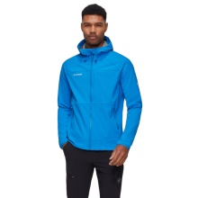 Kurtka trekkingowa Mammut Softshell Ultimate Comfort SO z kapturem (4-kierunkowy stretch, wiatroszczelna) niebieska męska
