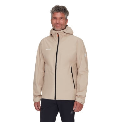 Mammut Kurtka wędrówkowa Alto Light Hardshell z kapturem (lekka, wodoodporna, bez PFC) beżowo-brązowa męska