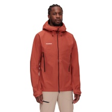 Mammut Całoroczna kurtka wędrówkowa Crater IV Hardshell z kapturem (3-warstwowa, wodoodporna, wytrzymała) ceglastoczerwona męska